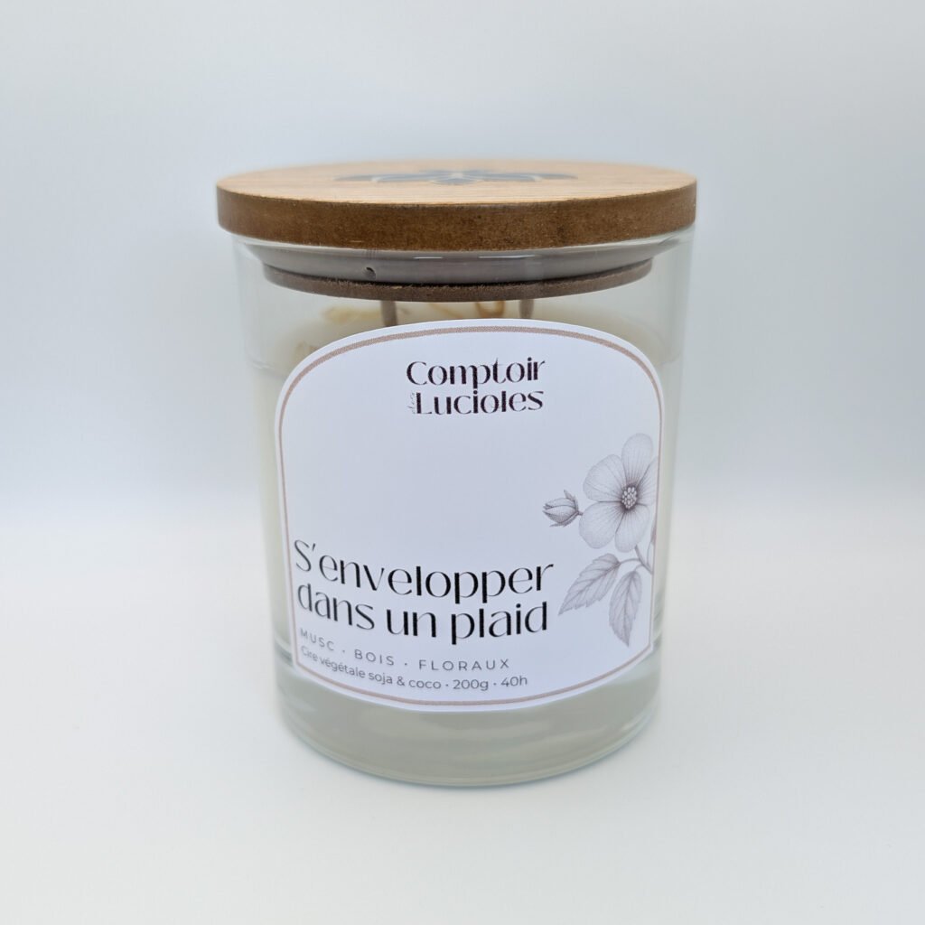 Bougies envelopper plaid bougie fermée